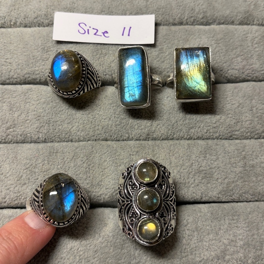 Sizes 9-11 Labradorite Rings - Picture 6 of 9